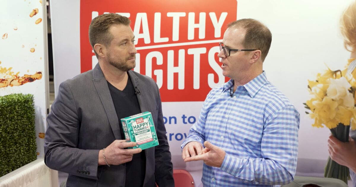 bryce wylde holding Happy Tummie healthy heights product interviewing steve turner of healthy heights