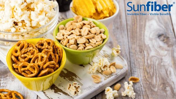 High Fiber Foods including pretzels, popcorn, et.