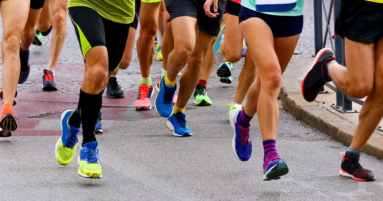 Runners running race